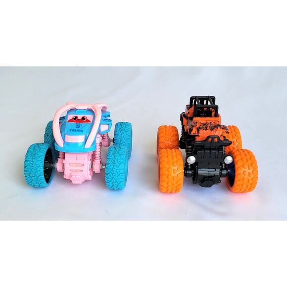 Miniature Monster Truck Orange Pink Push and Go Boy & Girl Toy - Picture 2 of 7